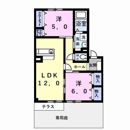 コンテシーナ(2LDK/1階)の間取り写真