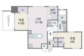 MODERN ASPIRATION 平尾駅前(2LDK/6階)の間取り写真