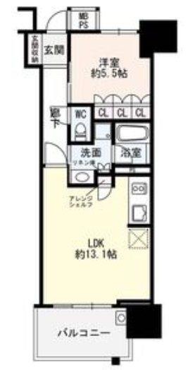 ザ・グランアルト栄(1LDK/9階)の間取り写真