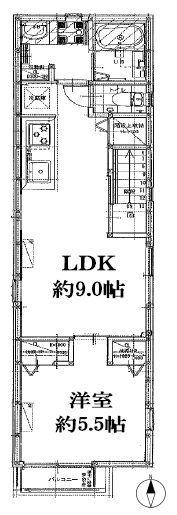 無添加ハウス高砂(1LDK/2階)の間取り写真