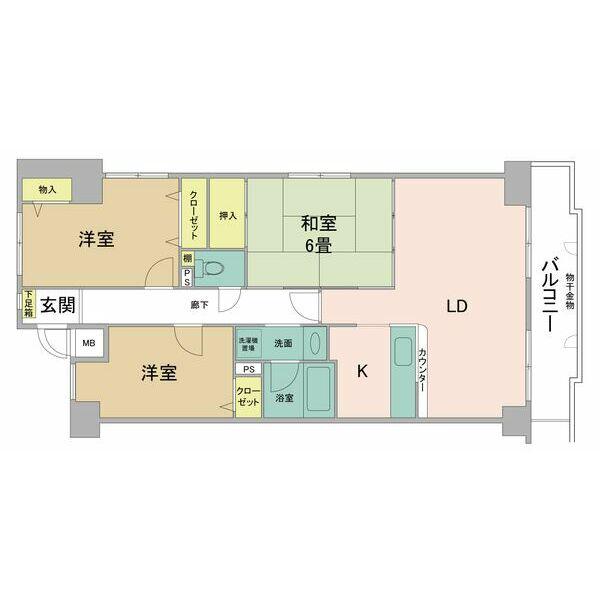ダイアパレス東加古川(3LDK/1階)の間取り写真