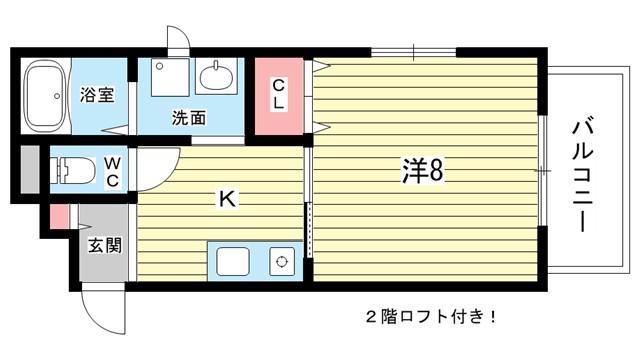 メゾンソレイユ岡町(1K/1階)の間取り写真