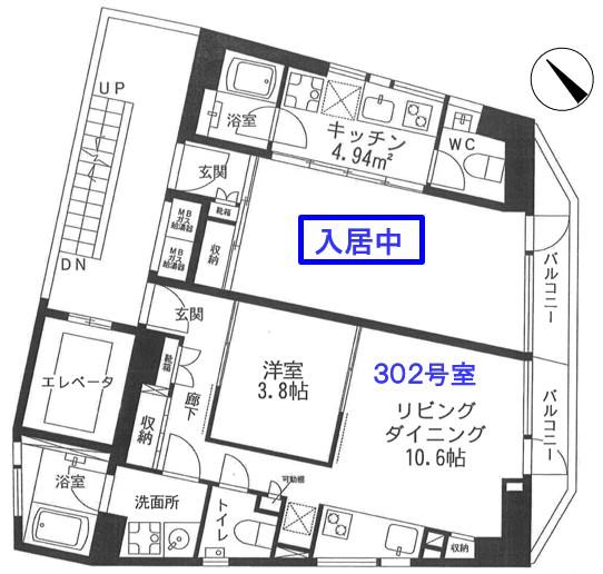 グラン・ヌーノ(1LDK/3階)の間取り写真