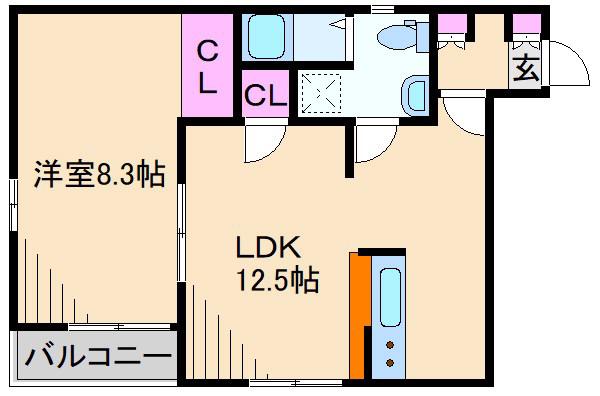 ダイユー44番館II(1LDK/2階)の間取り写真