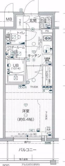 エスリード神戸兵庫駅アクアヴィラ(1K/5階)の間取り写真