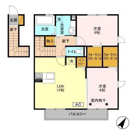 モンヴィラージュ(2LDK/2階)の間取り写真