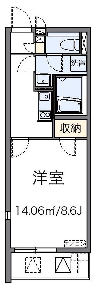 東急大井町線 九品仏駅 徒歩7分 4階建 築12年(1K/2階)の間取り写真
