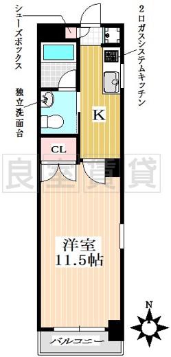 リベルテ桜山(1K/3階)の間取り写真