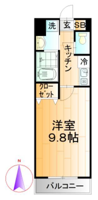 ナトゥール(1K/3階)の間取り写真