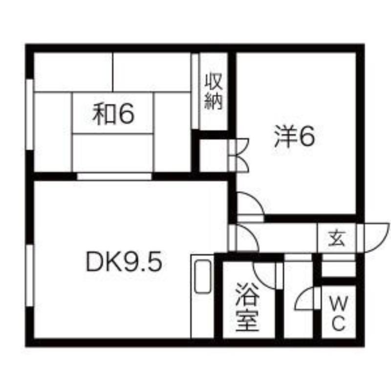 ハイツ・ノースシティ(2LDK/2階)の間取り写真