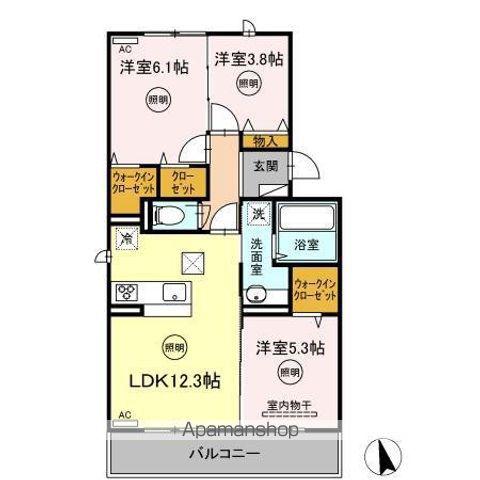 AZLIE(3LDK/2階)の間取り写真