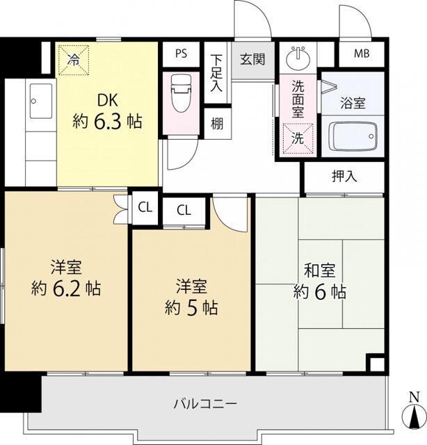 T′S GARDEN新小岩(3DK/8階)の間取り写真
