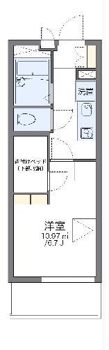 レオパレスFOUNT A(1K/2階)の間取り写真