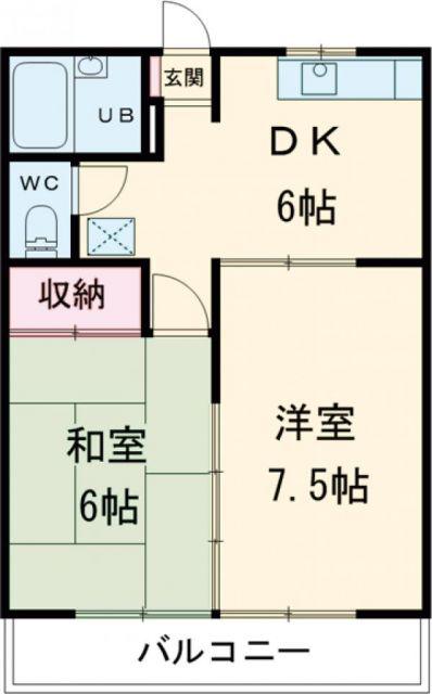 ハートランド弐番館(2DK/2階)の間取り写真