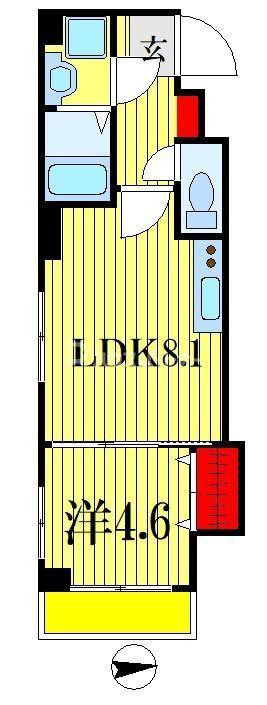 コネクトパークヒルズ神明町(1LDK/3階)の間取り写真