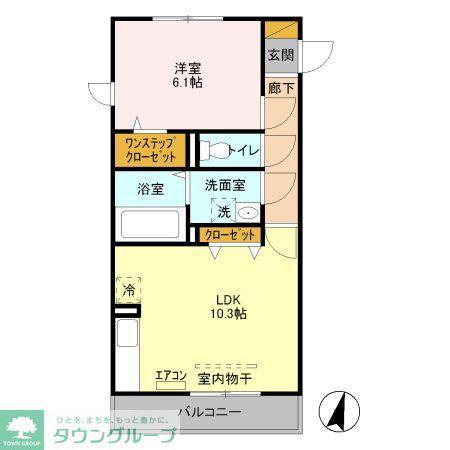 ボヌール四季II(1LDK/3階)の間取り写真