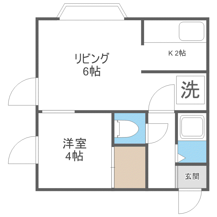 ルーセント22(1DK/2階)の間取り写真