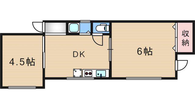エトワール住之江(2DK/1階)の間取り写真