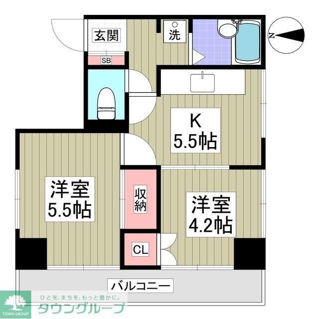寺井ビル(2K/6階)の間取り写真