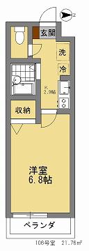 フラッツ・コーシン(1K/1階)の間取り写真