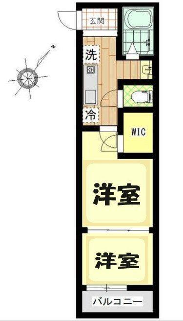 SGクレスト越谷大沢(2K/2階)の間取り写真