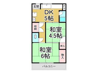ヴィラ東伊丹(2DK/4階)の間取り写真