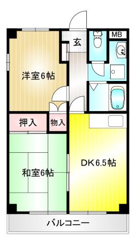 ハイツ橘(2DK/3階)の間取り写真