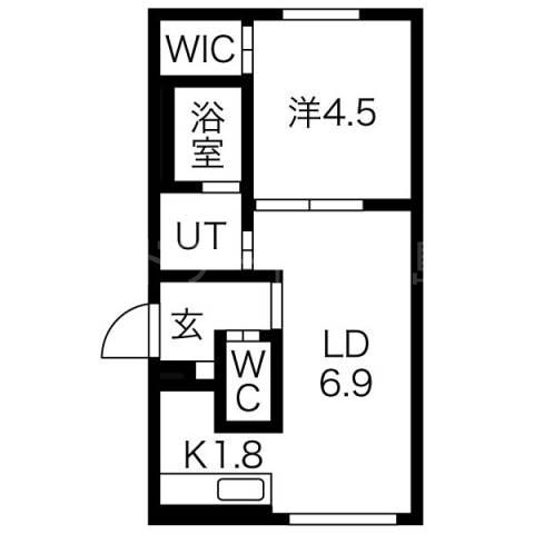 ユヌ スリーズ(1LDK/4階)の間取り写真