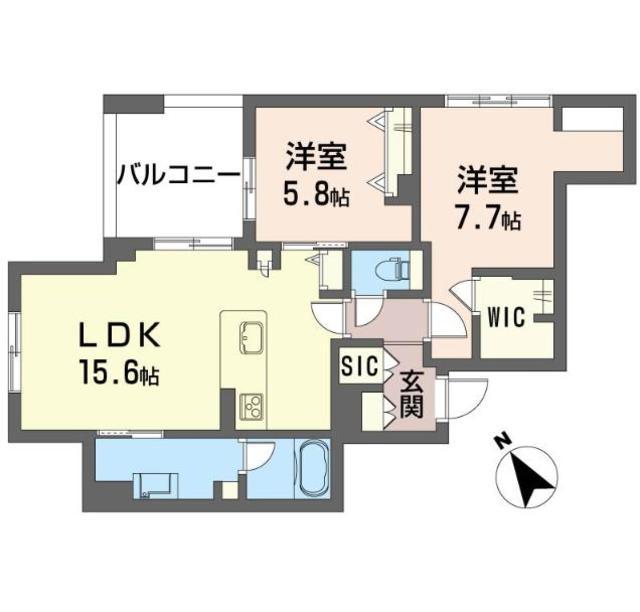 マイランド橋本(2LDK/3階)の間取り写真