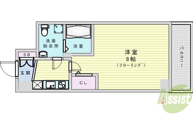 SEST新大阪(1K/9階)の間取り写真
