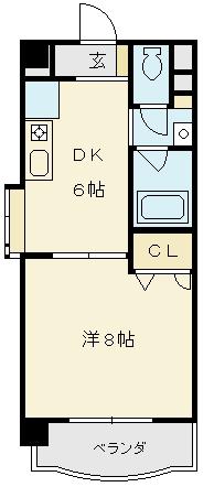 シャルマン2000(1DK/2階)の間取り写真