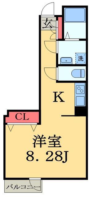 MDビル(ワンルーム/5階)の間取り写真