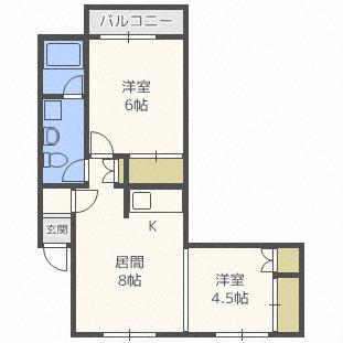 ぶどうの木III(2LDK/3階)の間取り写真