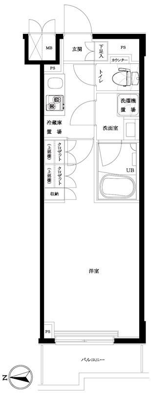 ルーブル川崎八番館(1K/3階)の間取り写真