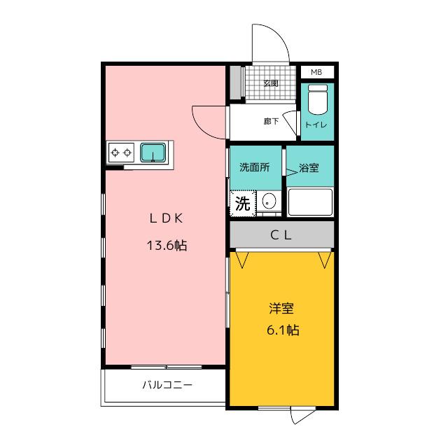アートハイム大楠(1LDK/3階)の間取り写真
