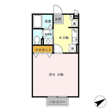 ハイツクラール(1K/1階)の間取り写真