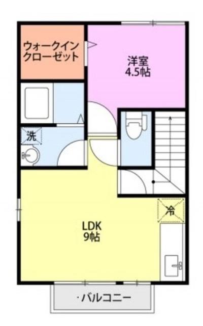 ロイヤルガーデン南城 F棟(1LDK/2階)の間取り写真