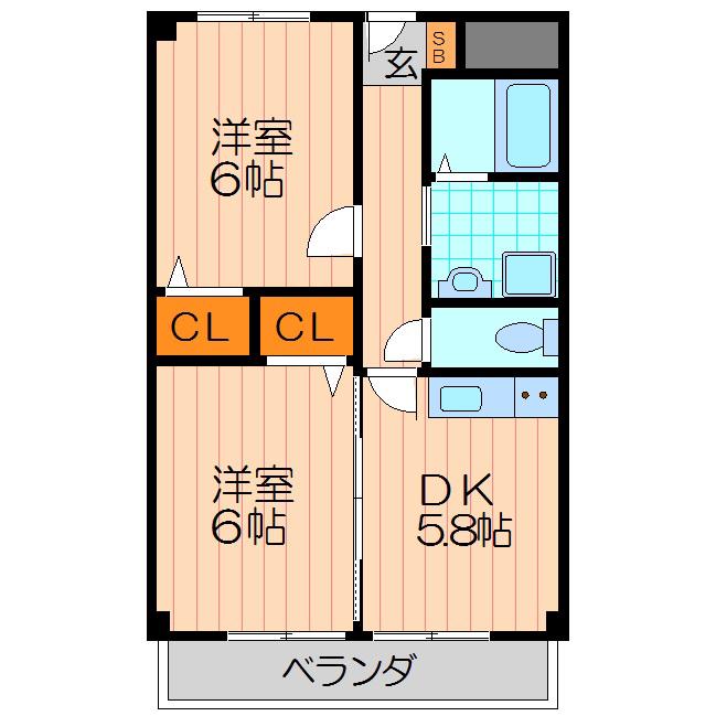 リーフスタイル門真(2DK/4階)の間取り写真