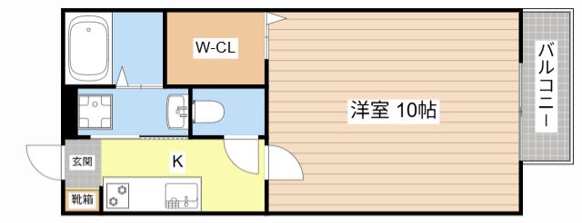 ウエストヴァレーIII(1K/2階)の間取り写真