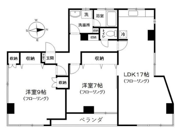 今井ビル(2LDK/3階)の間取り写真