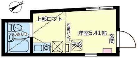 ユナイト和田町スウィーツアンサンブル(ワンルーム/1階)の間取り写真