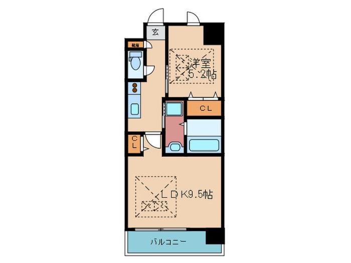 ノース VILLAGE BIRTH PLACE(1LDK/4階)の間取り写真