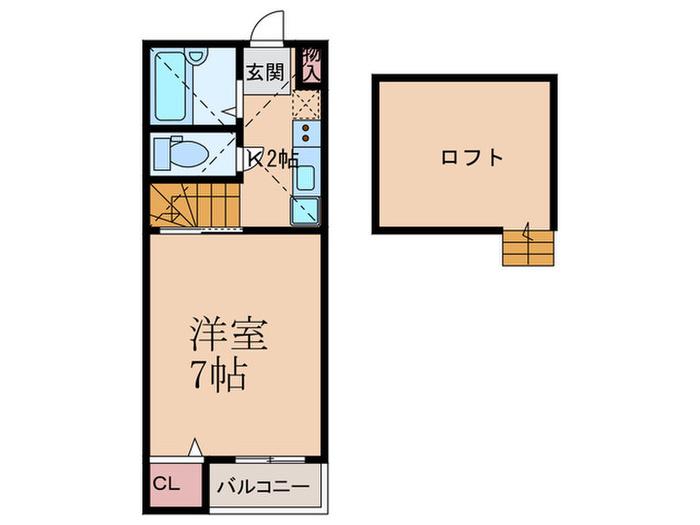 SKコート高宮(1K/2階)の間取り写真
