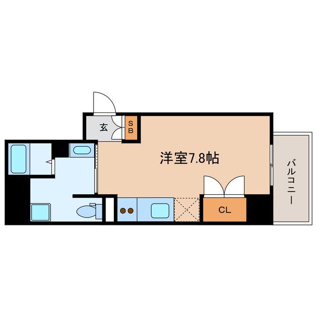 GRANDSTEADY徳井町(ワンルーム/9階)の間取り写真
