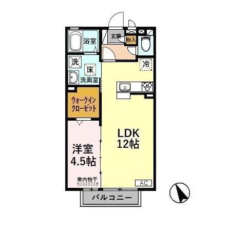 リビングタウン下新北町(1LDK/1階)の間取り写真