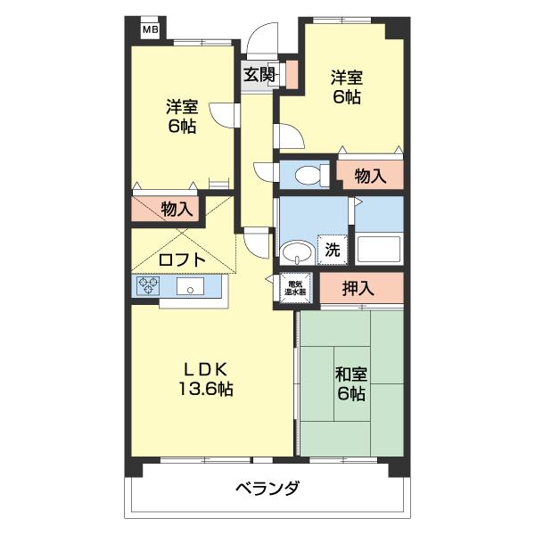 ル・シャトレ(3LDK/3階)の間取り写真
