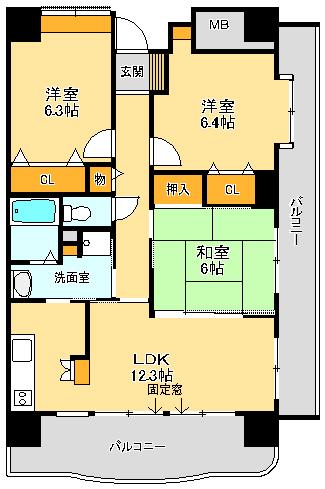 GRACIOUS33(3LDK/4階)の間取り写真