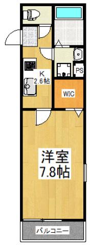 ハピネス上清戸(1K/3階)の間取り写真