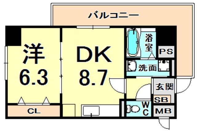 プラチナコート2(1LDK/5階)の間取り写真