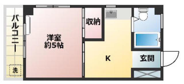 石井マンションA(1K/2階)の間取り写真